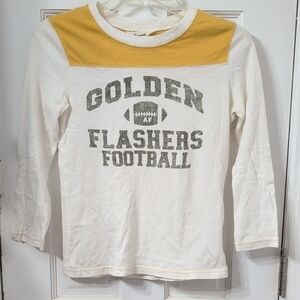 Vintage Abercrombie & Fitch Juniors 3/4  Sleeve Shirt - White and Yellow